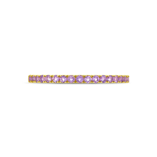 14K Geelgouden Ring met Licht Amethist Geboortesteen - Juni