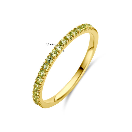 14K Geelgouden Ring met Peridoot Geboortesteen - Augustus