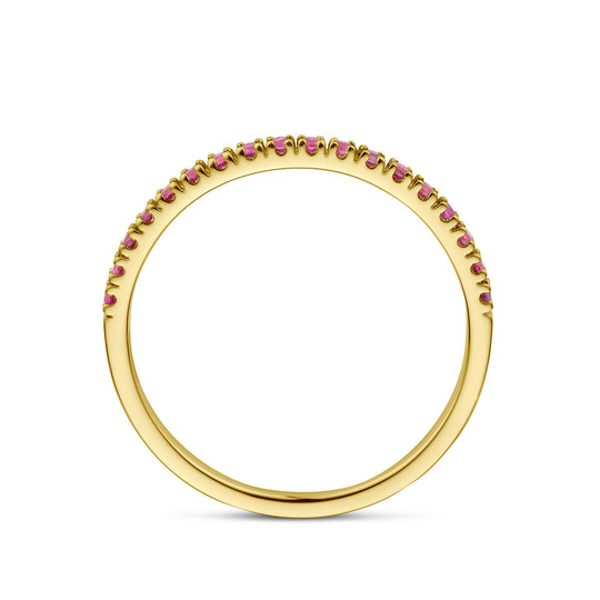 14K Geelgouden Ring met Robijn Geboortesteen - Juli