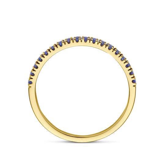 14K Geelgouden Ring met Saffier Geboortesteen - September - 1.5mm