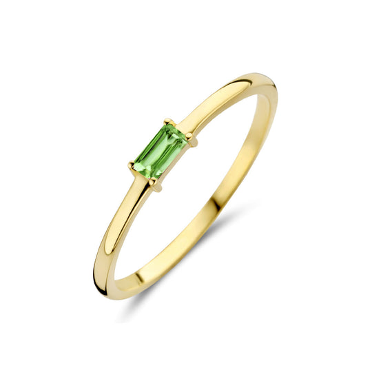 14k Geelgouden Ring met Smaragd – Geboortesteen Mei 2,5mm