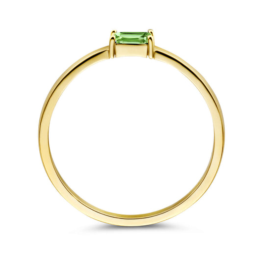 14k Geelgouden Ring met Smaragd – Geboortesteen Mei 2,5mm