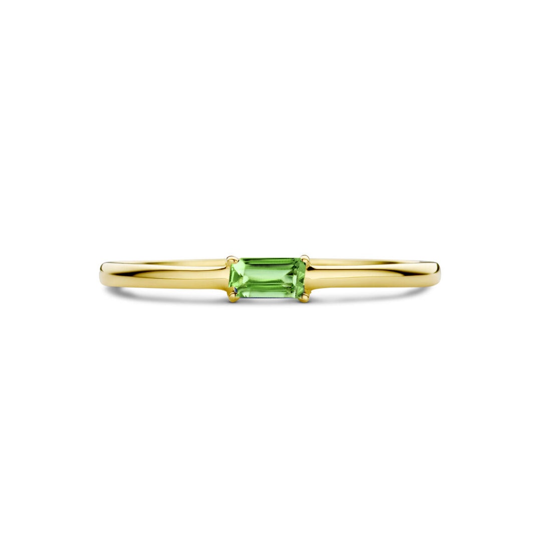 14k Geelgouden Ring met Smaragd – Geboortesteen Mei 2,5mm