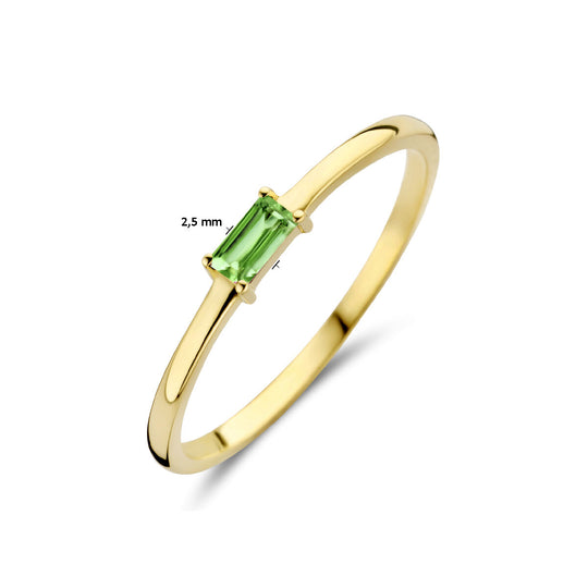 14k Geelgouden Ring met Smaragd – Geboortesteen Mei 2,5mm