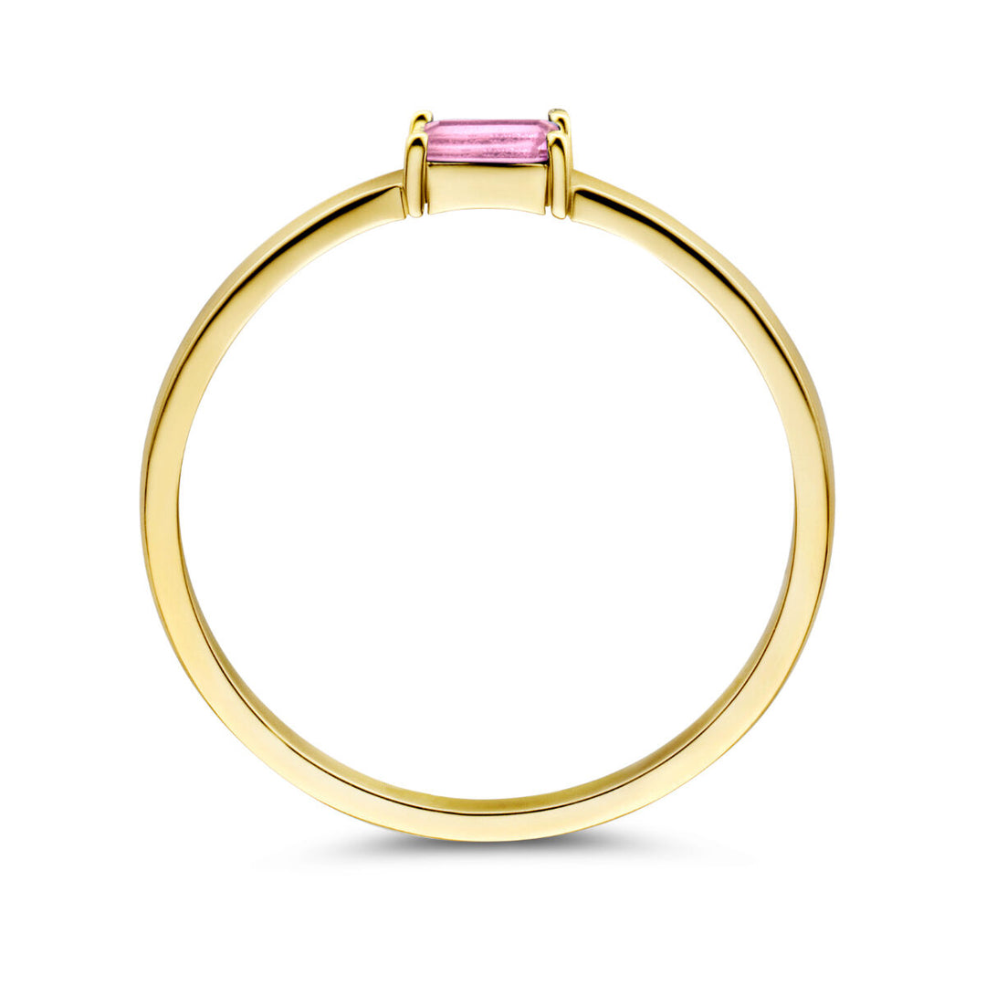 14k Geelgouden Ring met Toermalijn – Geboortesteen Oktober 2,5mm