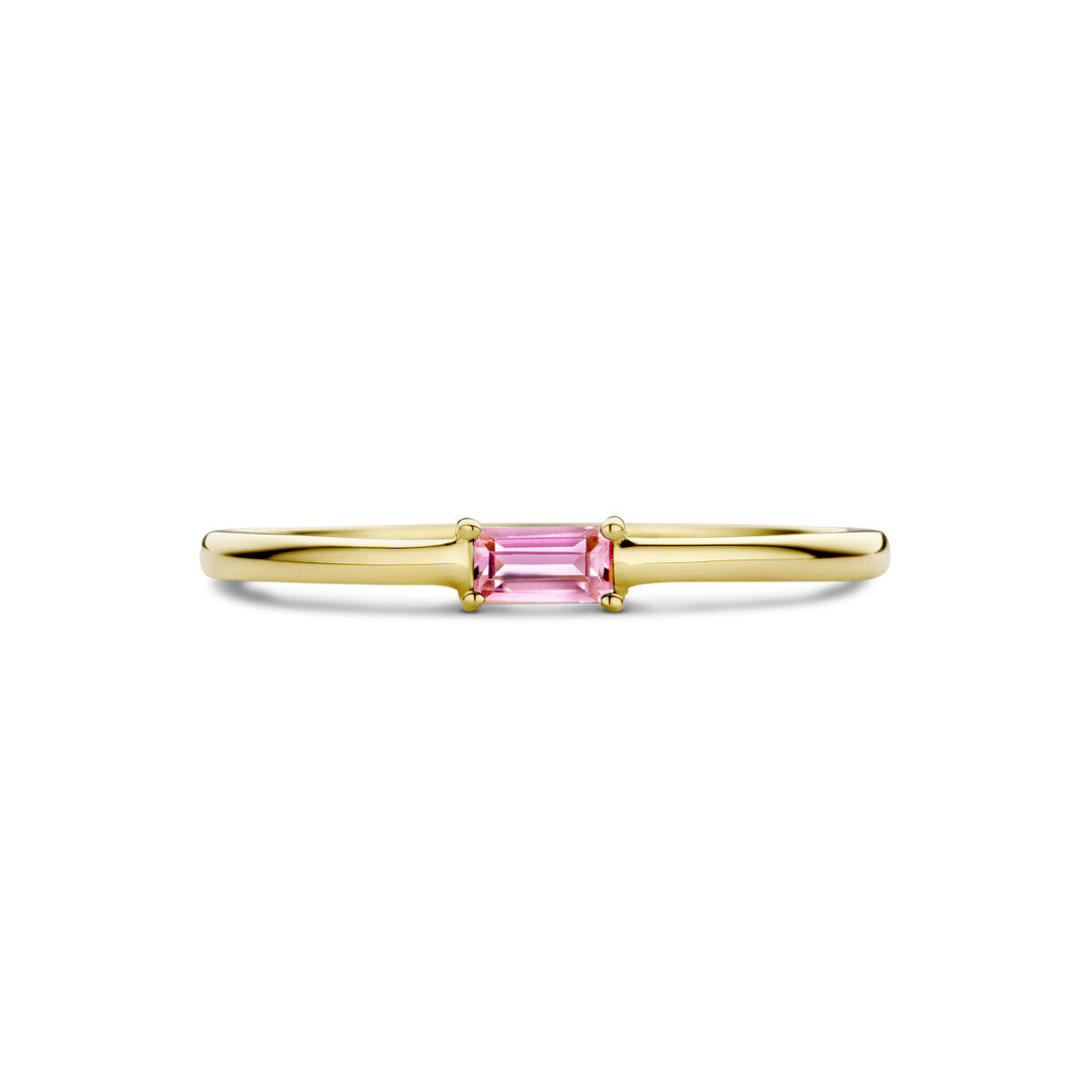 14k Geelgouden Ring met Toermalijn – Geboortesteen Oktober 2,5mm