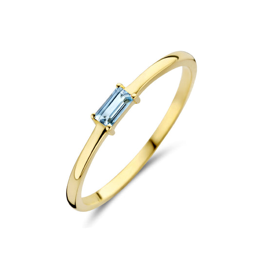 14k Geelgouden Ring met Topaas – Geboortesteen December 2,5mm
