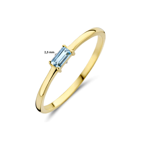 14k Geelgouden Ring met Topaas – Geboortesteen December 2,5mm