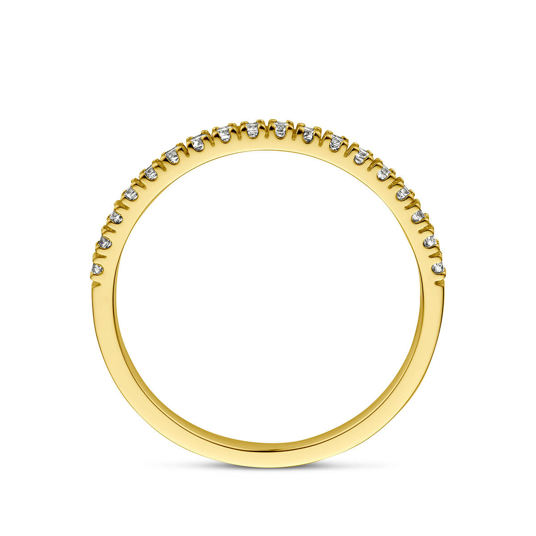 14K Geelgouden Ring met Zirkonia Geboortesteen - April - 1.5mm