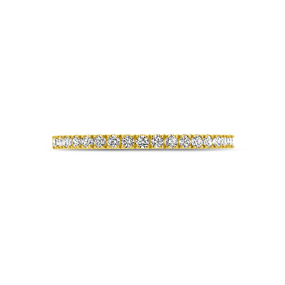 14K Geelgouden Ring met Zirkonia Geboortesteen - April - 1.5mm