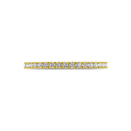 14K Geelgouden Ring met Zirkonia Geboortesteen - April - 1.5mm