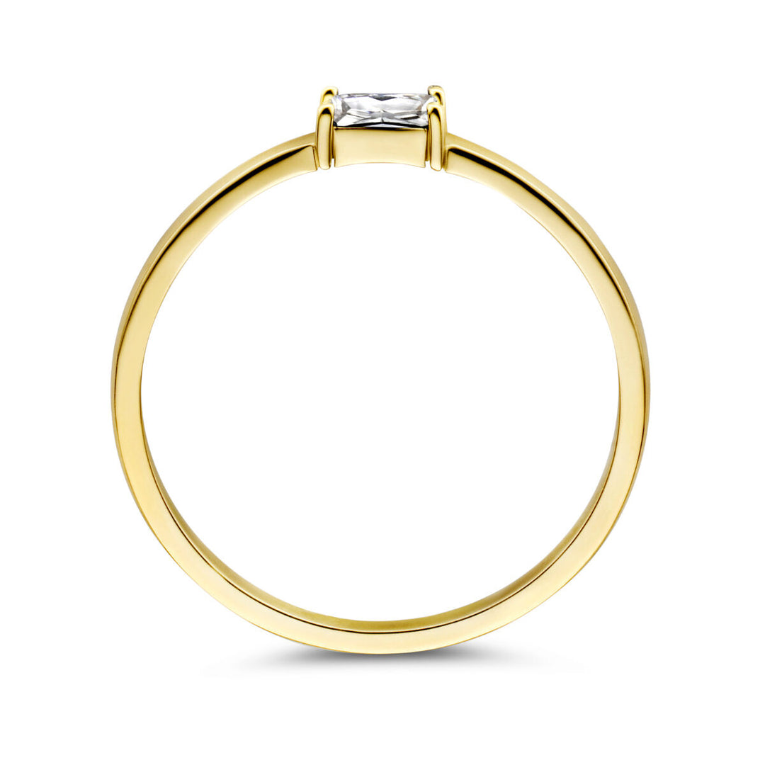 14k Geelgouden Ring met Zirkonia – Geboortesteen April 2,5mm