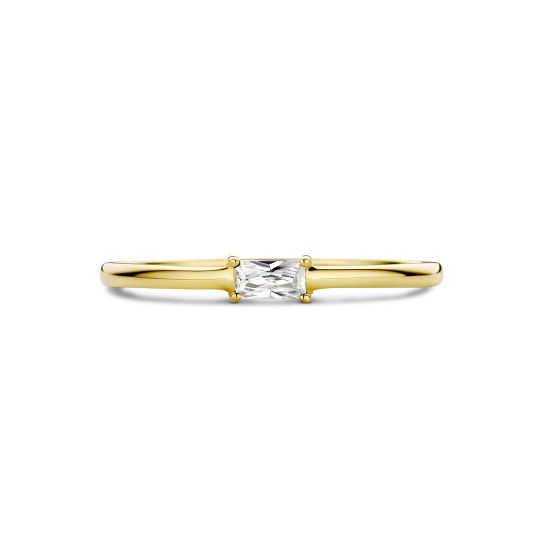 14k Geelgouden Ring met Zirkonia – Geboortesteen April 2,5mm