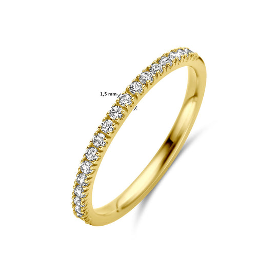 14K Geelgouden Ring met Zirkonia Geboortesteen - April - 1.5mm