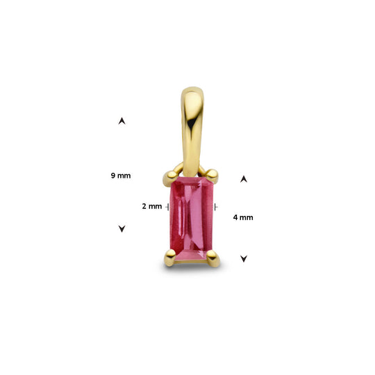 14K Geelgouden Hanger Juli Geboortesteen 9mm