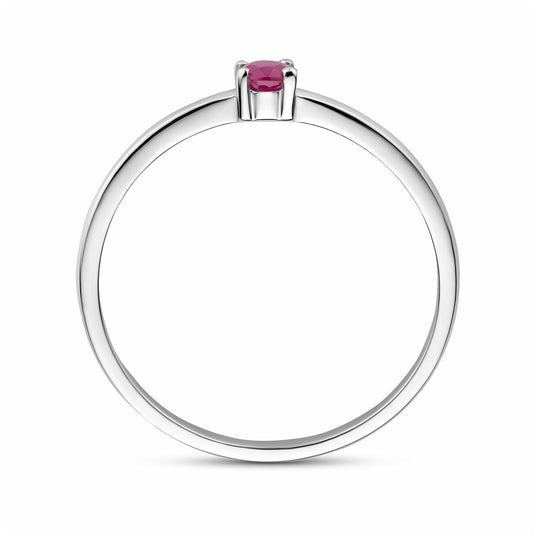 925 Zilveren Ring Juli Robijn Geboortesteen 3mm