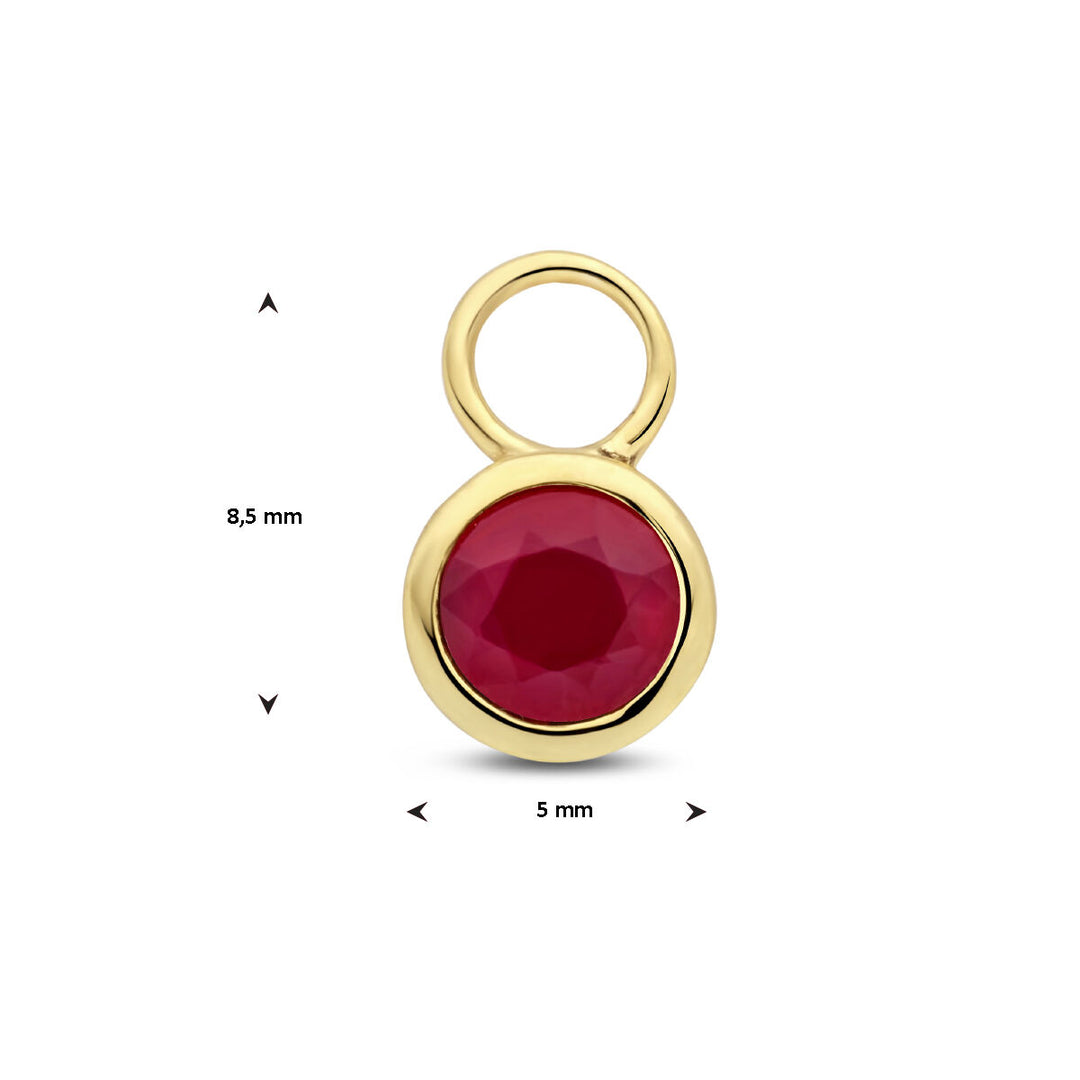 14K Geelgouden Oorringhanger Juli Geboortesteen 8,5x6mm – Per Stuk