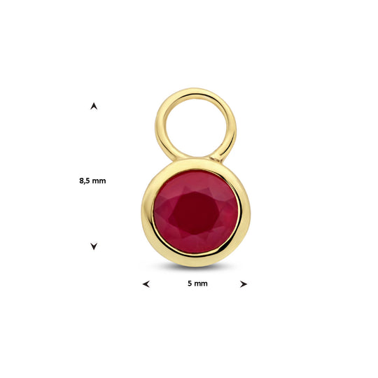 14K Geelgouden Oorringhanger Juli Geboortesteen 8,5x6mm – Per Stuk