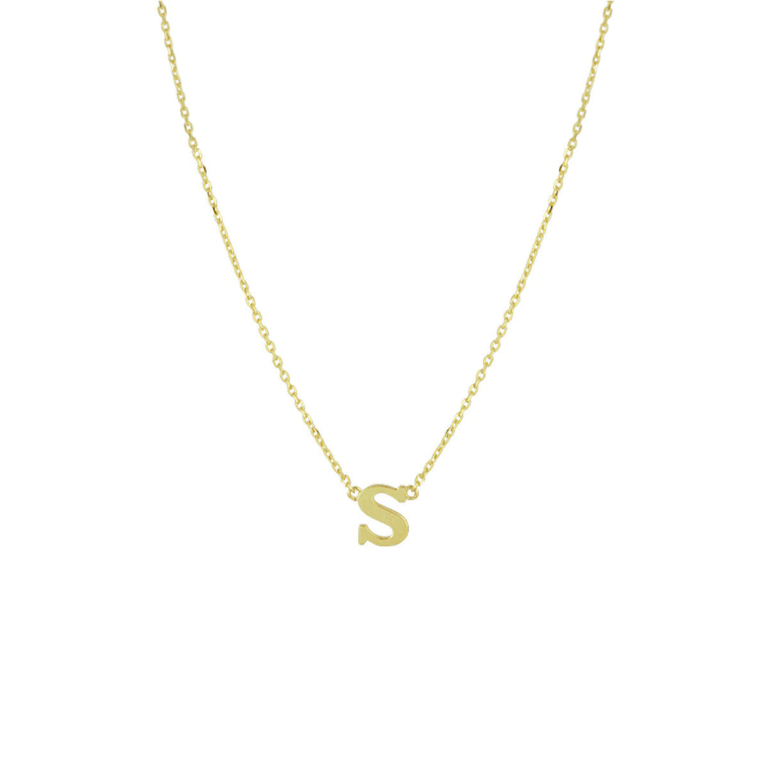 14k Gouden Letter Collier – Anker Schakel 0,8 mm, 40–44 cm Verstelbaar