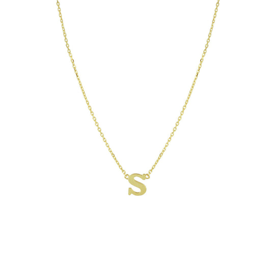 14k Gouden Letter Collier – Anker Schakel 0,8 mm, 40–44 cm Verstelbaar