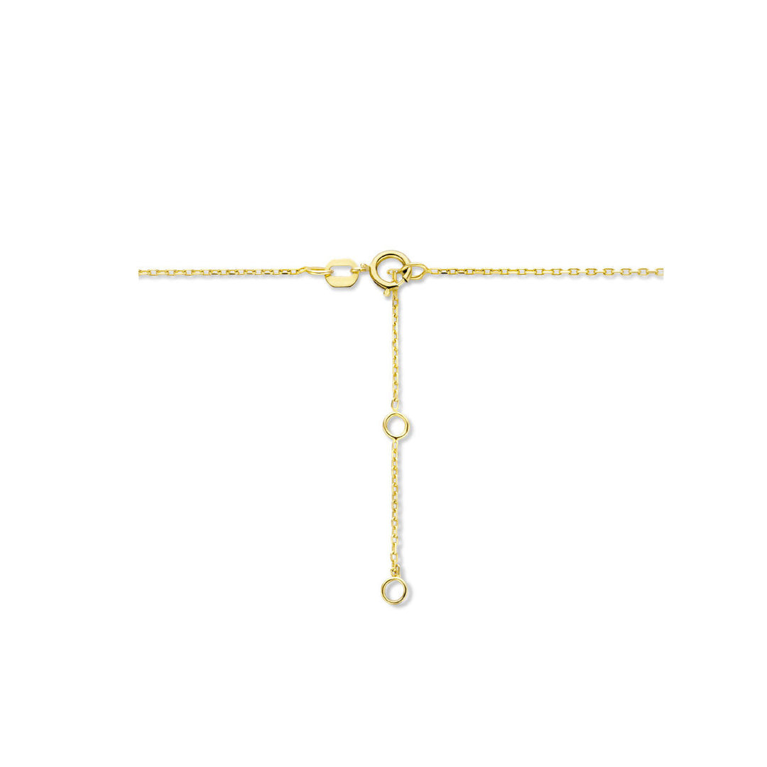 14K Geelgouden Graveercollier September Zirkonia Geboortesteen 45-49cm