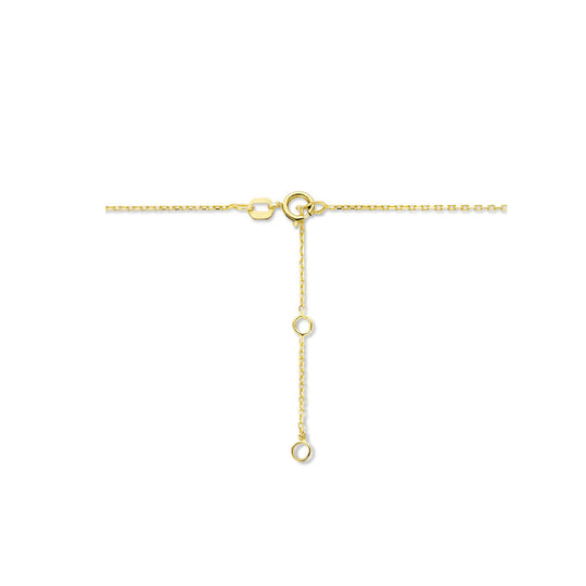 14K Geelgouden Graveercollier September Zirkonia Geboortesteen 45-49cm