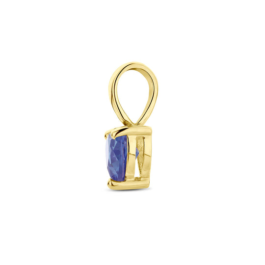 14K Geelgouden Hart Hanger met September Geboortesteen – 9,5mm