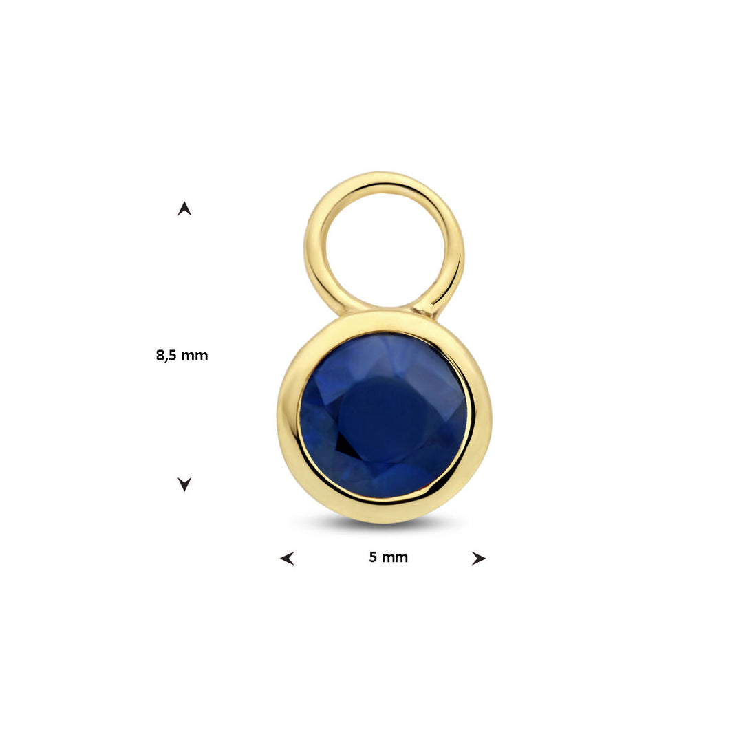 14K Geelgouden Oorringhanger September Geboortesteen 8,5x6mm – Per Stuk