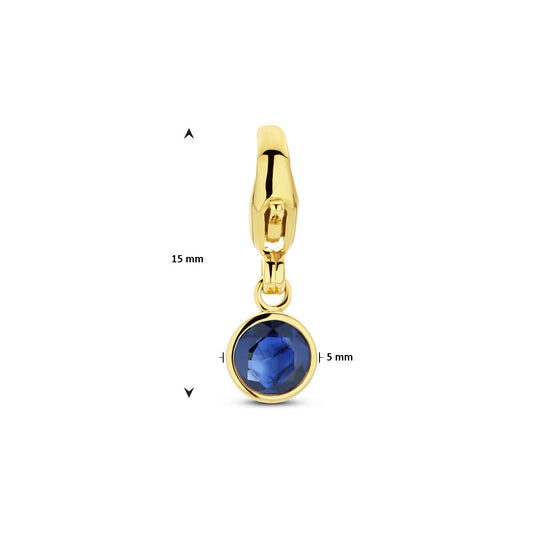 14K Geelgouden Slotbedel September Geboortesteen 15x5mm