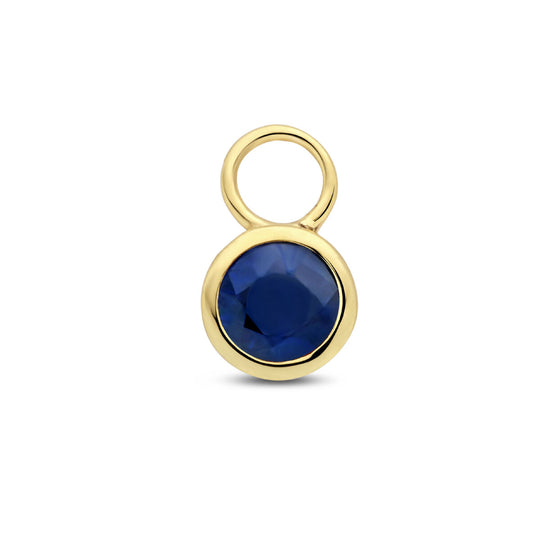 14K Geelgouden Oorringhanger September Geboortesteen 8,5x6mm – Per Stuk