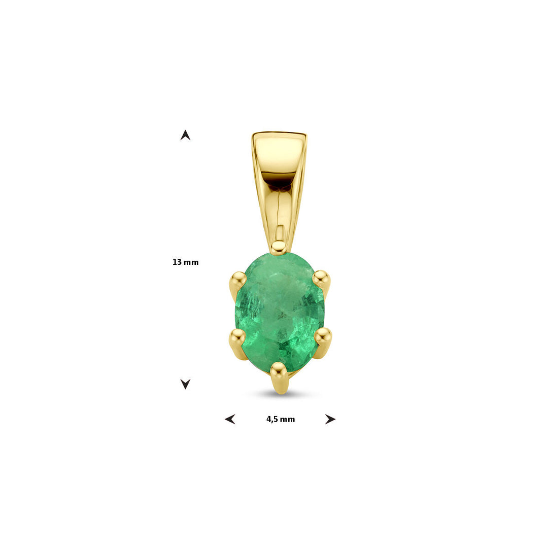 14K Geelgouden Hanger met Mei Geboortesteen – 13x4,5mm