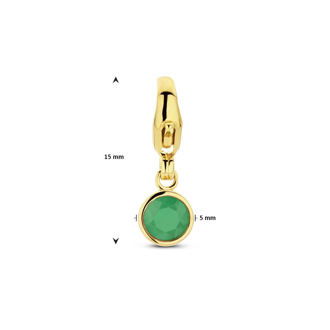 14K Geelgouden Slotbedel Mei Geboortesteen 15x5mm