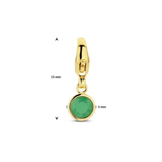 14K Geelgouden Slotbedel Mei Geboortesteen 15x5mm