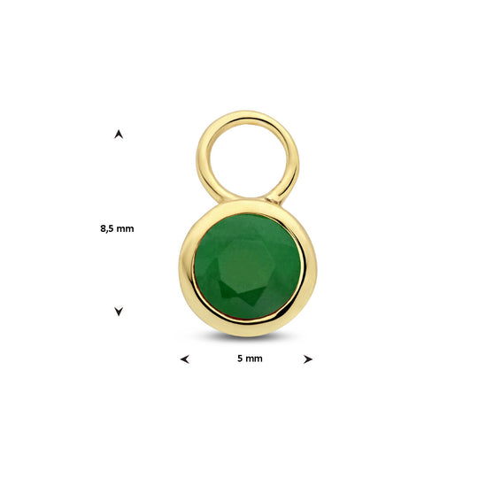 14K Geelgouden Oorringhanger Mei Geboortesteen 8,5x6mm – Per Stuk