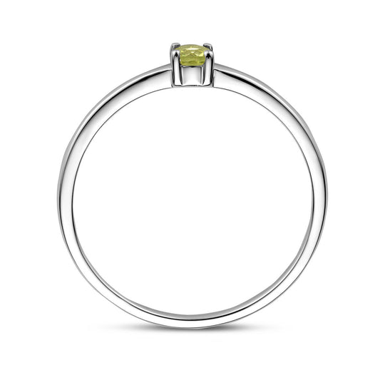 925 Zilveren Ring Augustus Peridot Geboortesteen 3mm