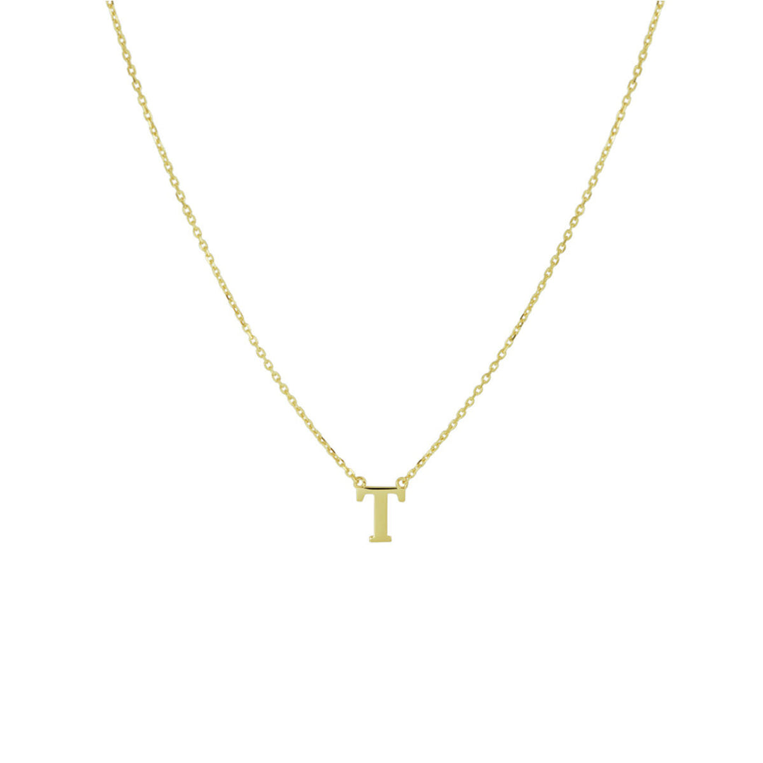 14k Gouden Letter Collier – Anker Schakel 0,8 mm, 40–44 cm Verstelbaar