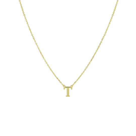 14k Gouden Letter Collier – Anker Schakel 0,8 mm, 40–44 cm Verstelbaar