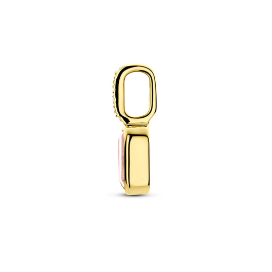 14k Geelgouden Hanger met Roze Toermalijn & Diamant 0.012ct (Oktober)
