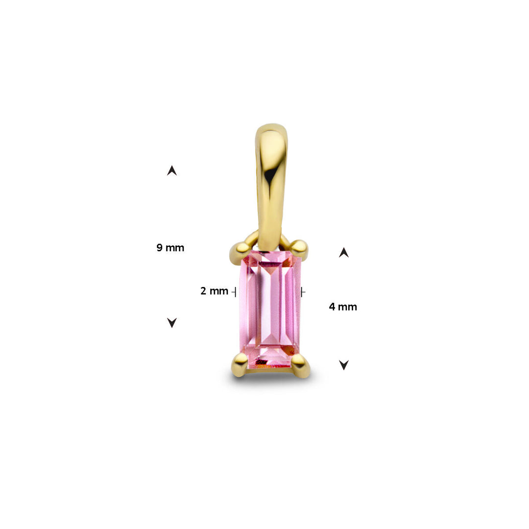 14K Geelgouden Hanger Oktober Geboortesteen 9mm