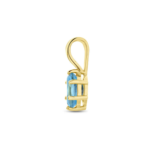 14K Geelgouden Hanger met December Geboortesteen – 13x4,5mm