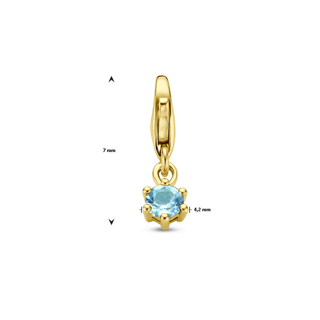 14K Geelgouden Slotbedel met December Geboortesteen – 15,5mm