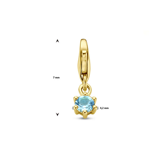 14K Geelgouden Slotbedel met December Geboortesteen – 15,5mm