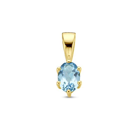 14K Geelgouden Hanger met December Geboortesteen – 13x4,5mm