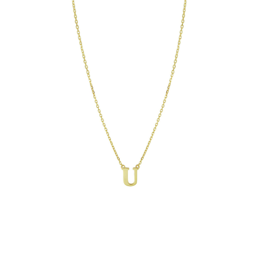 14k Gouden Letter Collier – Anker Schakel 0,8 mm, 40–44 cm Verstelbaar