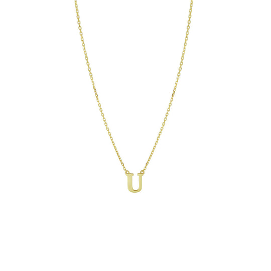 14k Gouden Letter Collier – Anker Schakel 0,8 mm, 40–44 cm Verstelbaar