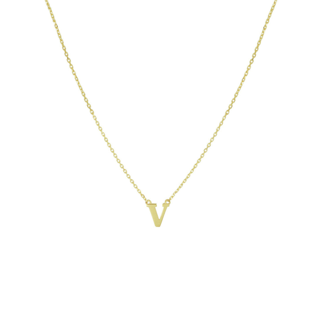 14k Gouden Letter Collier – Anker Schakel 0,8 mm, 40–44 cm Verstelbaar