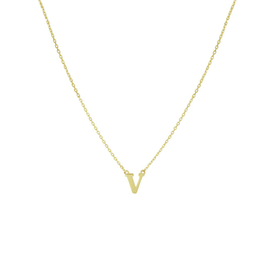 14k Gouden Letter Collier – Anker Schakel 0,8 mm, 40–44 cm Verstelbaar