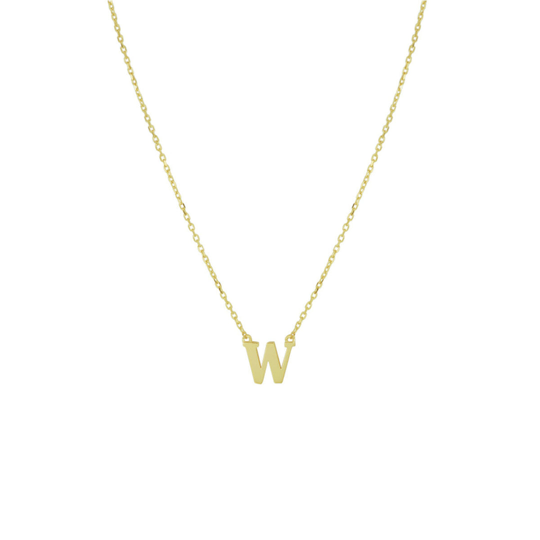 14k Gouden Letter Collier – Anker Schakel 0,8 mm, 40–44 cm Verstelbaar