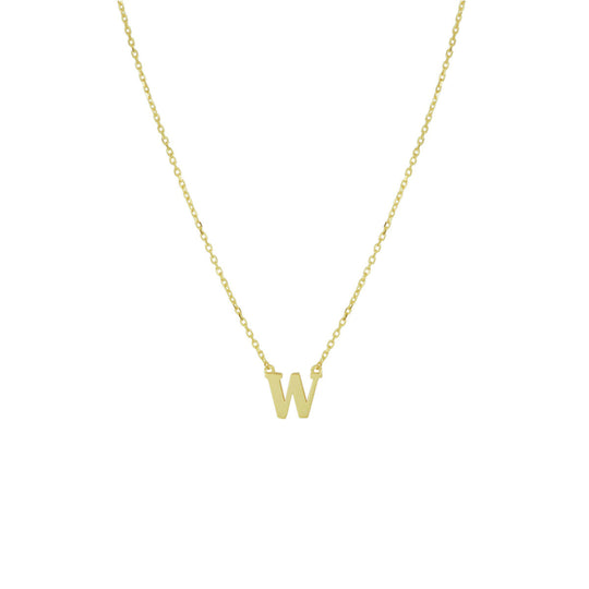 14k Gouden Letter Collier – Anker Schakel 0,8 mm, 40–44 cm Verstelbaar
