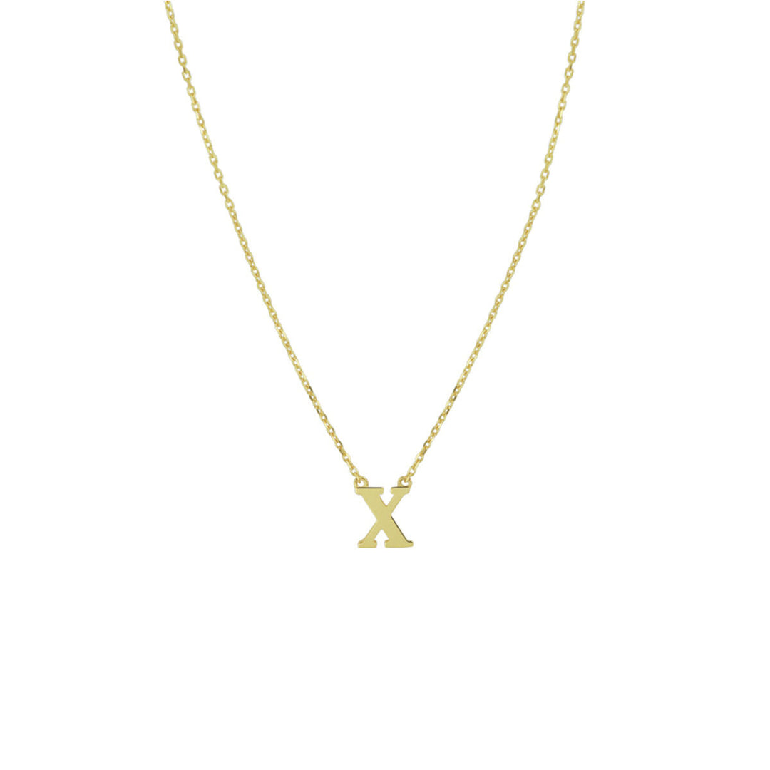 14k Gouden Letter Collier – Anker Schakel 0,8 mm, 40–44 cm Verstelbaar